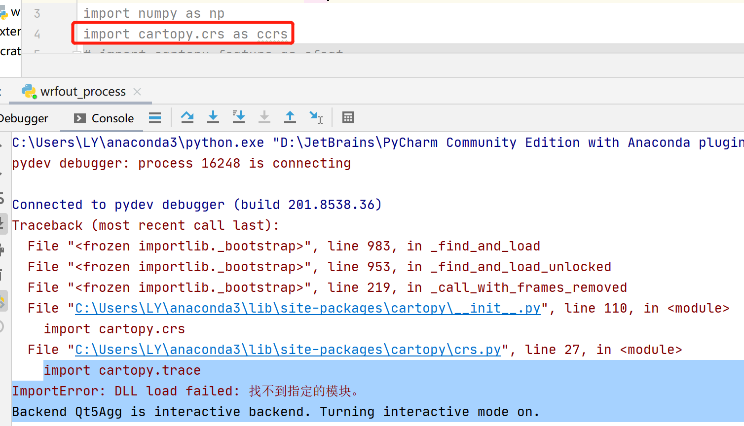 Import Cartopy.trace 出现ImportError: DLL Load Failed: 找不到指定的模块，如何解决 ...